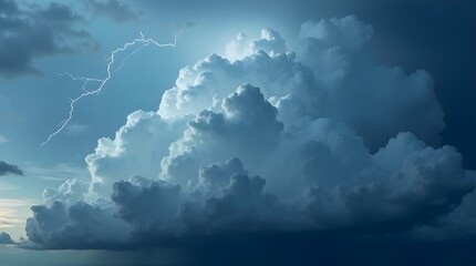 large cumulonimbus clouds with lightning