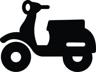 scooter racing icon Black silhouette vector illustration on transparent background