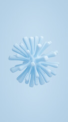 Blue rendering representing dangerous virus or bacteria