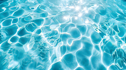 Obraz premium Top View Clear Blue Pool Water Ripples Texture