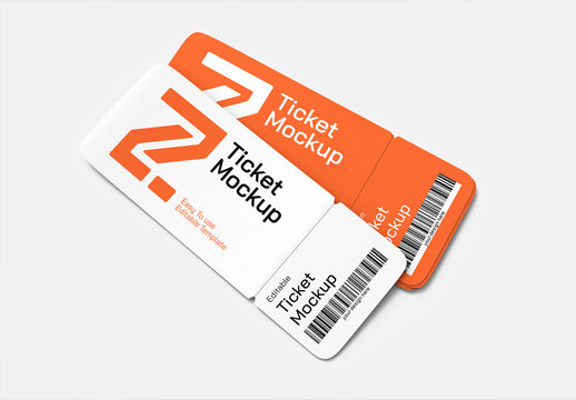 Editable Two Ticket Mockup