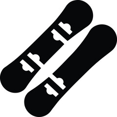 snowboard icon Black silhouette vector illustration on transparent background
