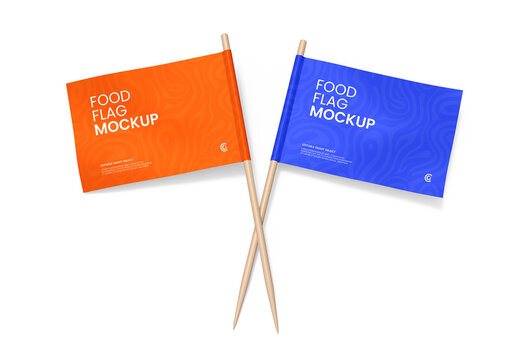 Food Topper Flag Mockup