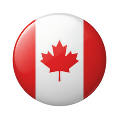 Glossy Round Pin Canadian Flag Button Badge, Patriotic Souvenir 
