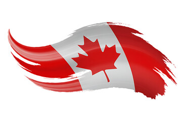 Abstract canadian flag swirl design isolated on transparent background
