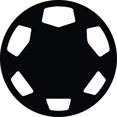 soccer ball icon Black silhouette vector illustration on transparent background