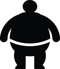 sumo wrestler icon Black silhouette vector illustration on transparent background