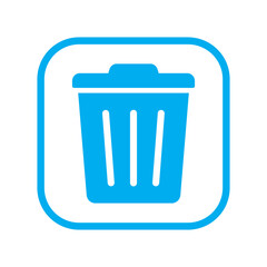 Trash Can Bin Icon PNG. Waste Container, Garbage Bin, Rubbish Disposal Symbol, Clean Up and Recycling Waste Management Illustration