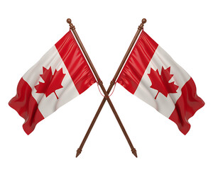 Celebrating Canada A Majestic Display of Crossed Canadian Flags, Symbolizing Unity and Pride 
