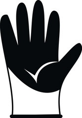 Obraz premium Hand wearing a protective black rubber glove for cleaning activities