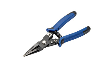 Obraz premium Precision wire cutting pliers with blue handles for precise work