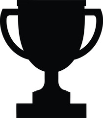 trophy cup icon Black silhouette vector illustration on transparent background
