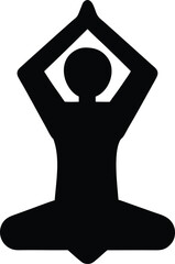 yoga pose icon Black silhouette vector illustration on transparent background