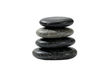 Stack of smooth black and gray stones representing balance and harmony
