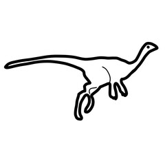 Obraz premium Struthiominus Dinosaur animal history natural organic line hand drawn 