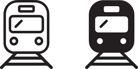 train symbol front view vector for signage and interface © AIcon Star