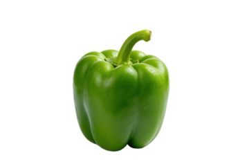 Fresh green bell pepper with vibrant color and healthy appearance