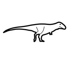 Tyrannosaurus Dinosaur animal history natural organic line hand drawn 
