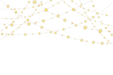 Champagne Christmas Garland PNG on Dark Checkered Background