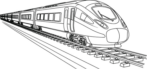 Modern High Speed Train Illustration On White Background bullet train locomotive © MD. JUWEEL