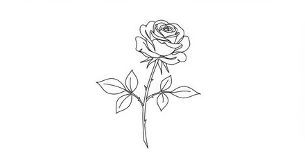 Line art rose illustration