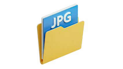 Folder with JPG file icon, digital data storage concept
