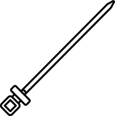 Cocktail pick icon in a simple line art style