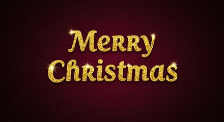 Merry christmas gold text