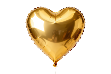 Golden heart-shaped balloon for celebration or decoration purpose