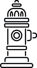 Fire hydrant line icon representing water safety and fire extinguishing equipment