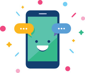 Modern smartphone chat app illustration vector eps scalable icon for communication design