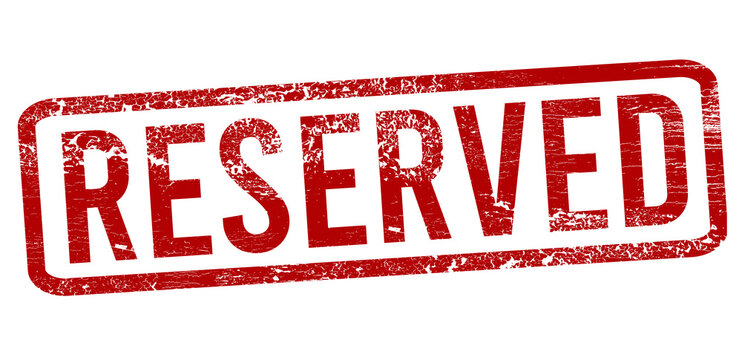 Reserved Red stamp on a white background