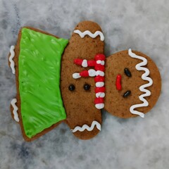 Deliciously decorated gingerbread man cookie ready for the Christmas holidays.
