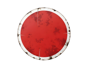 Red circle with black outline isolated on transparent background