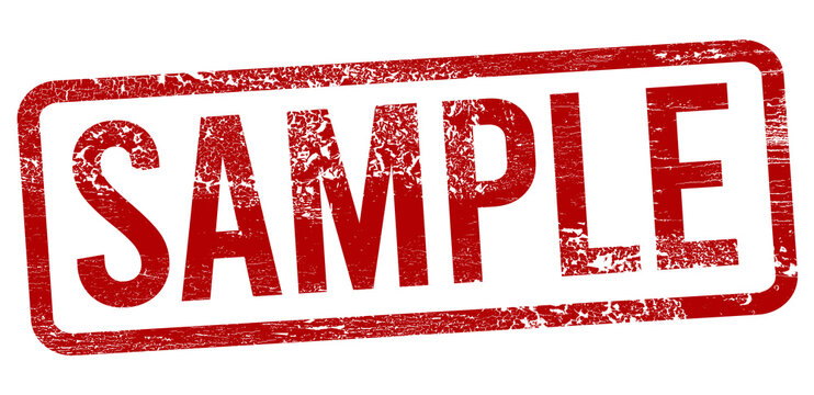 Sample Red stamp on a white background
