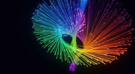 Obraz premium Colorful light strands arranged in a swirling pattern