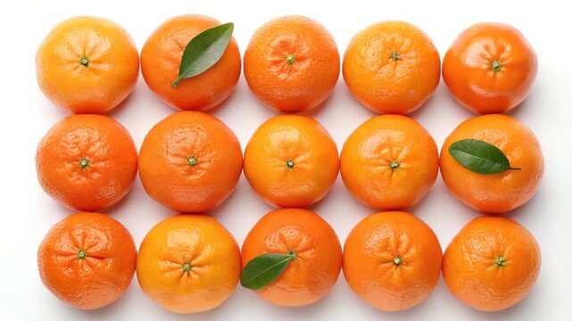mandarin fruits isolated food on white background zoom in video