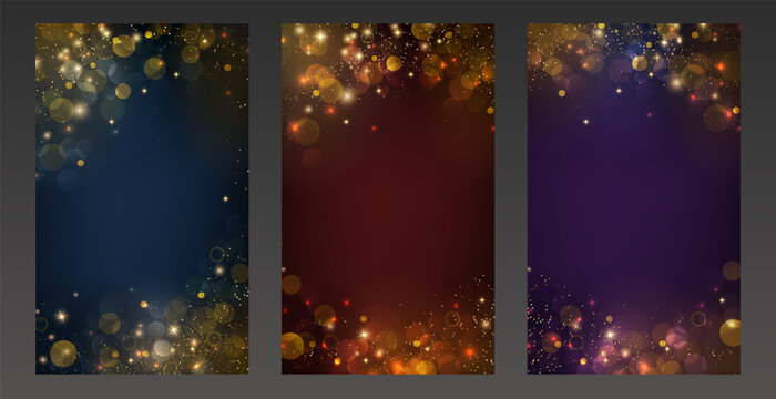 Shiny Festive Background. Abstract Gold Glitter Background. Bokeh and Confetti Design Element for Merry Christmas and Happy New Year Banner, Poster, Card, Website Congratulations. Holiday Party BG.