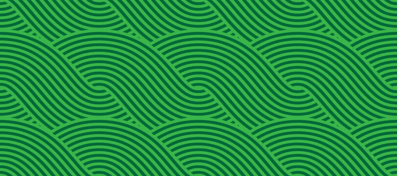 Seamless green vineyard pattern with organic wavy lines of grape fields. Eco‑friendly farm texture, abstract striped landscape, natural agriculture background, botanical vector design for rustic decor