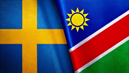 スウェーデンの国旗とナミビアの国旗(Sweden flag & Namibia flag.)

