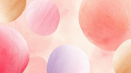 Abstract pastel circles background with textures, creating a calming, colorful and modern aesthetic