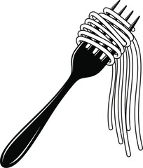 Fork With Spaghetti Vector