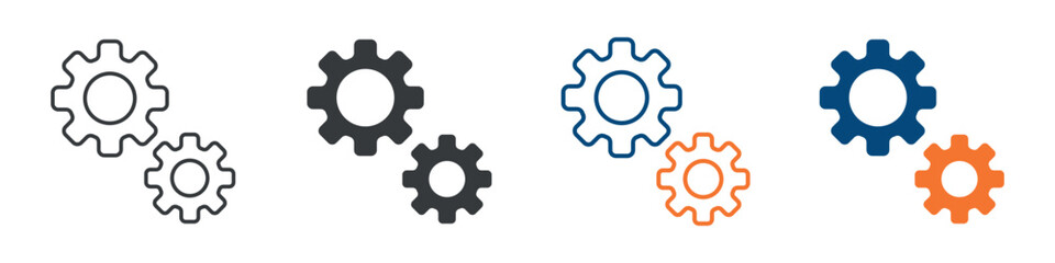 Settings Icon Set Multiple Style Collection 