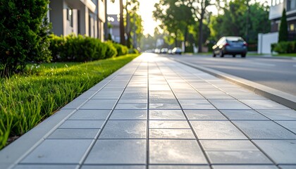 Urban Pathway Paving Stone Walkway.