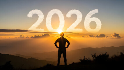 silhouette of a man doing yoga exercises at sunset 2026