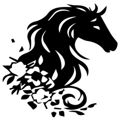 Stylized tribal horse head vector illustration design