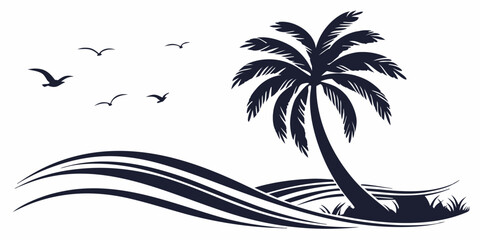 tropical island with palm trees