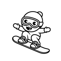 Snowboarder in action vector illustration. Extreme winter sports. Snowboarding emblem. Sport club logo. Snowboarding equipment.