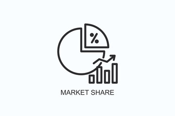 Market Share Icon Or Logo Isolated Vector Illustration