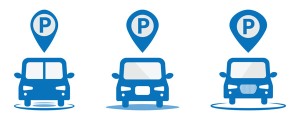 Car parking sign, parking icon vector